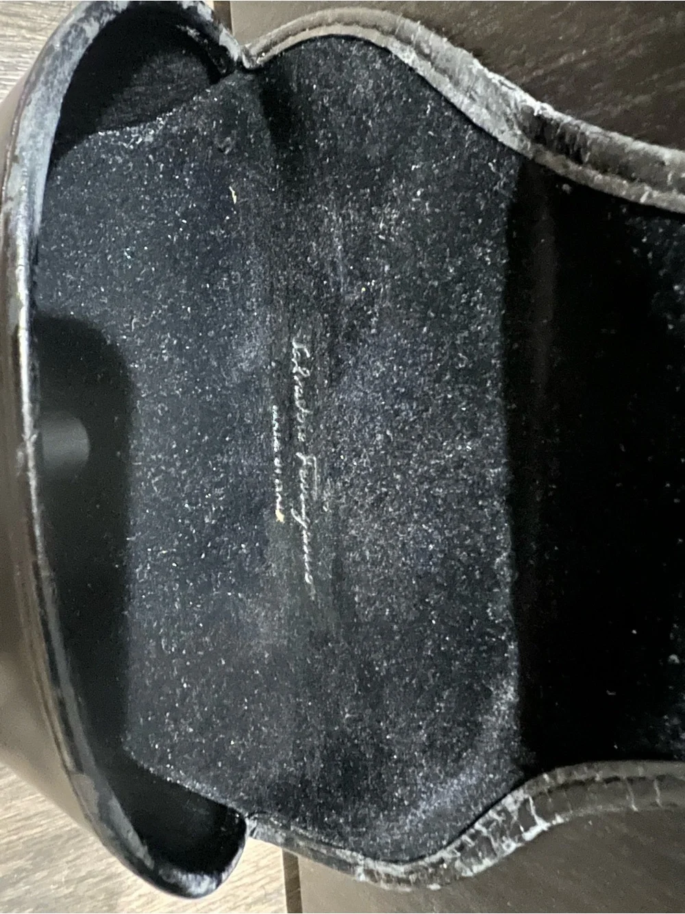 Authentic Salvatore Ferragamo Black Leather Snap Sunglasses Case